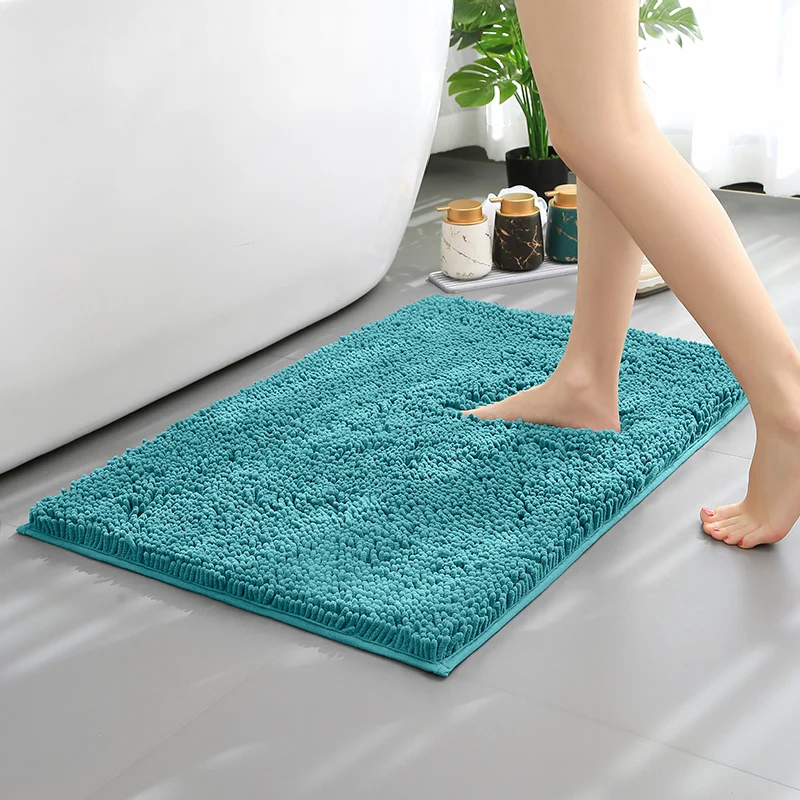 Sky Gray Fluffy Plush Strong water absorption Cheap High Quality Home Rugs And Machine Washable Microfiber Fluffy