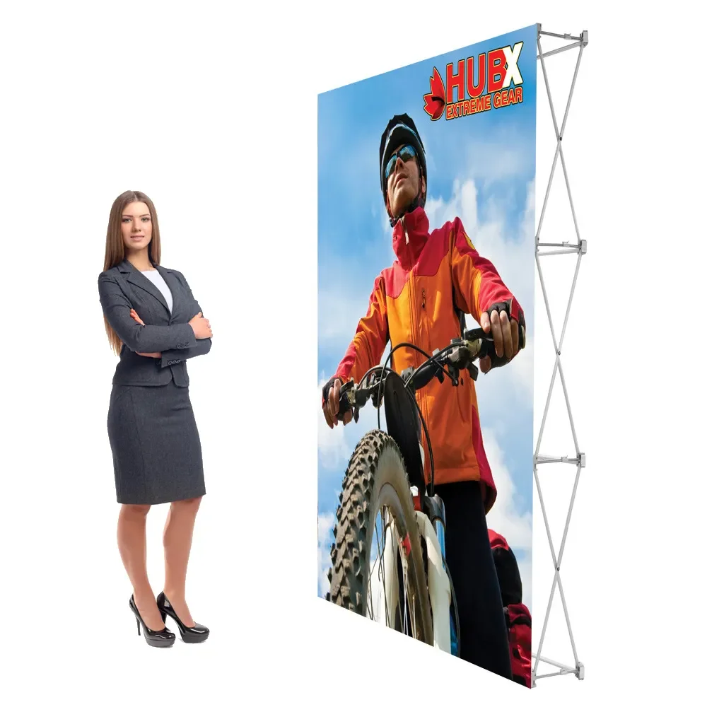 Tension Fabric Pop up Display Stand Aluminum Backdrop Straight Booth Frame for Advertising Portable Banner Stand