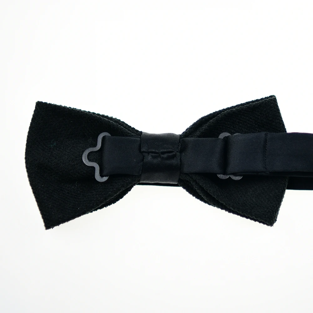 Cuyino New Bowtie Collection Creative Handmade Soft Black Formal Wear Bowtie Tone On Tone Novel Bow Tie Bowtie Sets