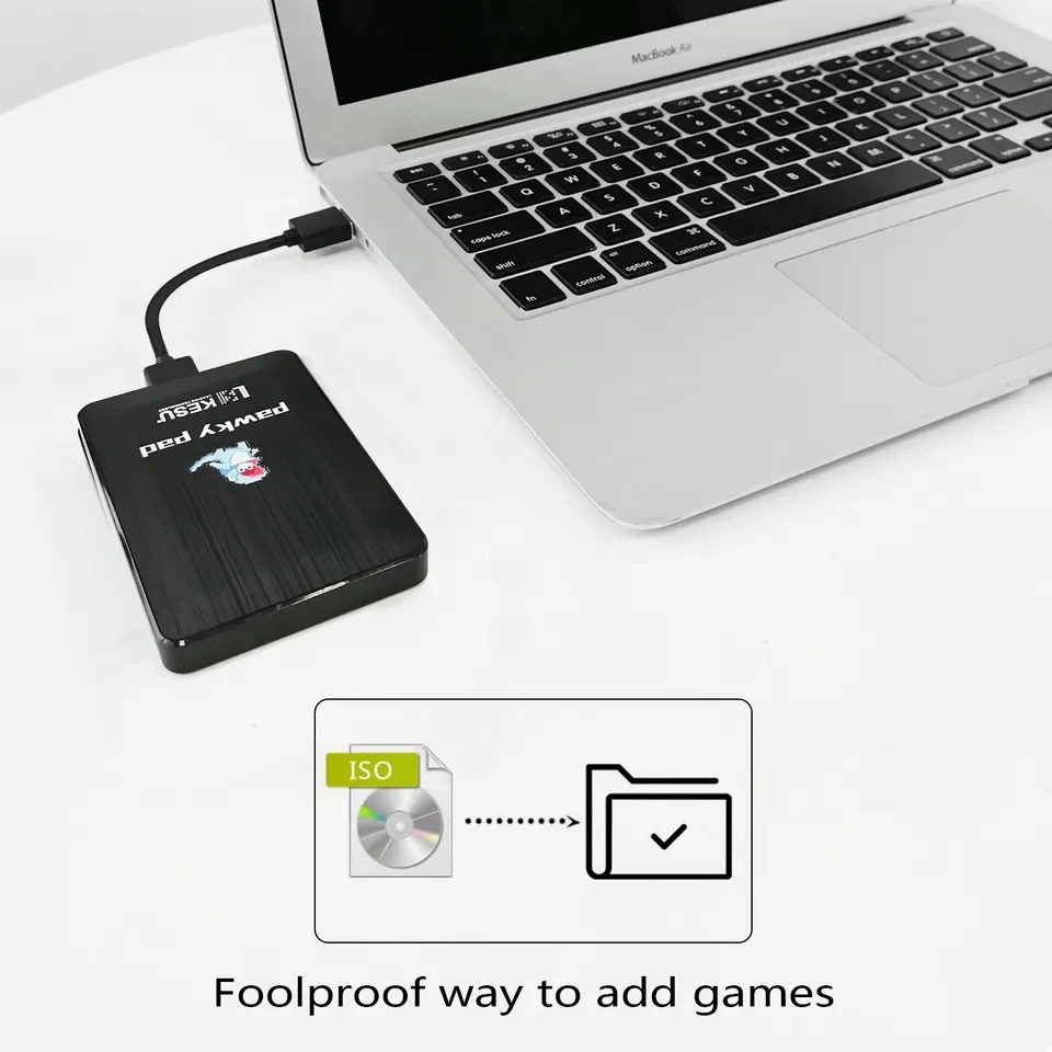 S Pawky Pad Mini Video Game Consoles 2T Memory Built in 60000+ Retro Games 3D Classic Game Consoles for PS1/PS2 For Windows