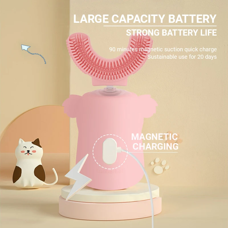Music Electric Toothbrush For Baby U shaped Electric Sonic Automatic IPX7 Waterproof toothbrush for Kids