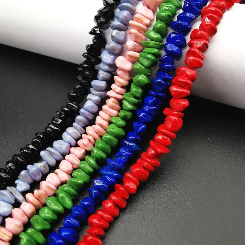 Chippings Beads 4x9mm Bright Colorful Turquoise Irregular macadam Beads Loose Beads Diy Accessories Jewelry Making