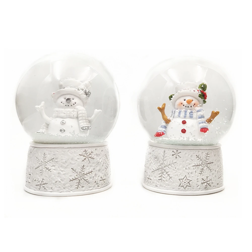 Weivista Christmas Gifts Decoration Resin Custom Color Snowman Figurine Snow Globe