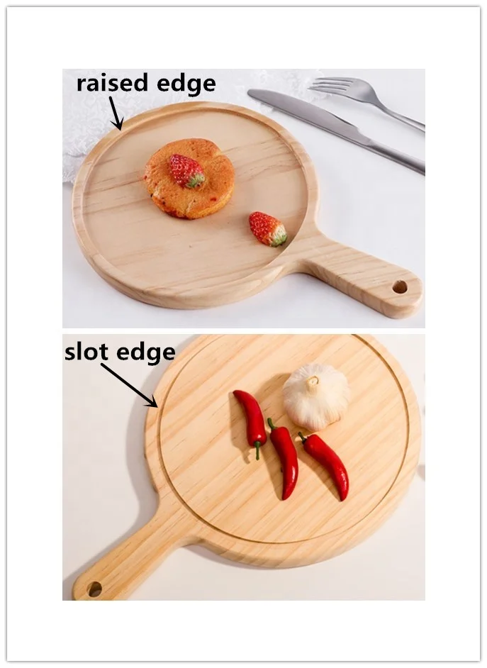 Professional Pine Solid Wood Pizza Cutting Board Pizza Serving Dish Paddle for Cooking Kit
