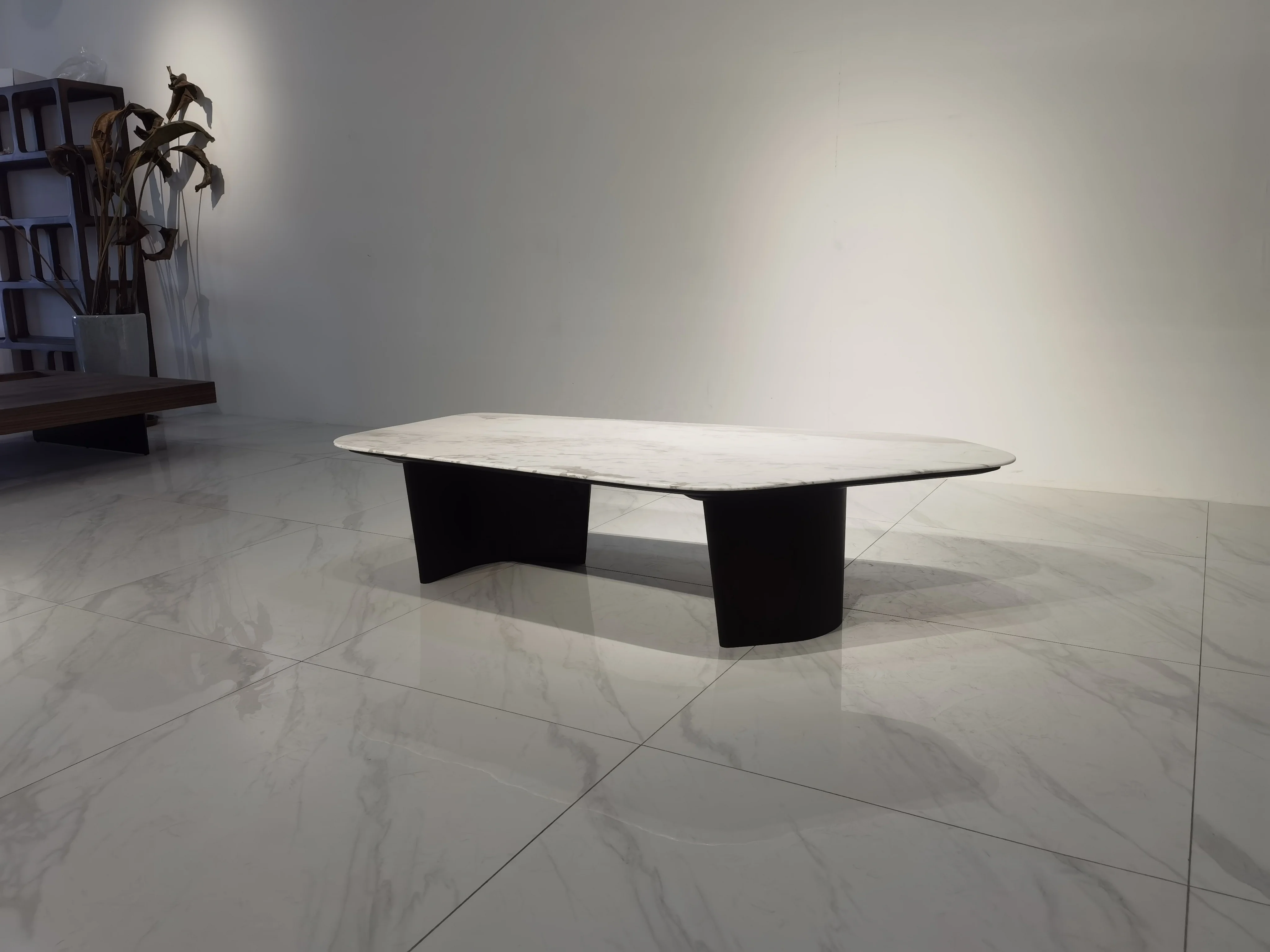 Italian Creative Modern Design Living Room Furniture Office Wooden Base Irregular Shape Marble Top Luxury Center Coffee Tables