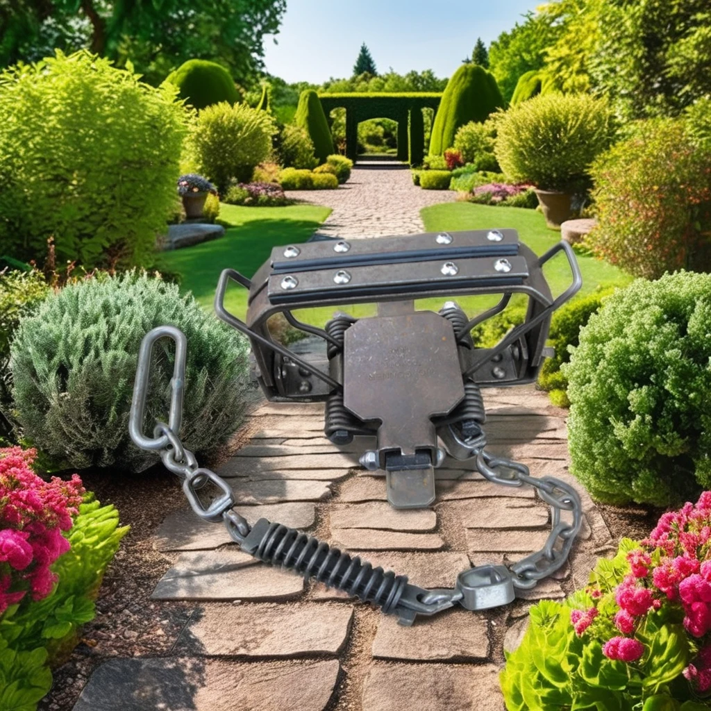 Solid Steel Animal-Design Leg Hold Trap Metal Cage Trap Coyote Dingoes Dogs Foxes Pest Control Spray Painted Comes Bag US-Sized