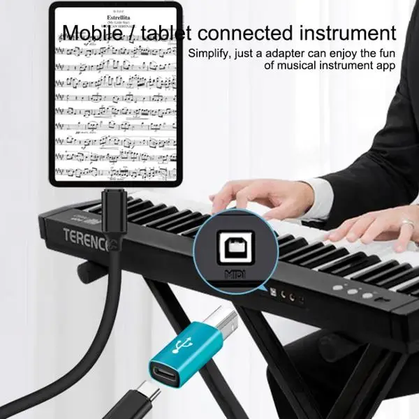 Заводской переходник с USB C «Мама» на MIDI «папа» типа для электронного пианино барабана