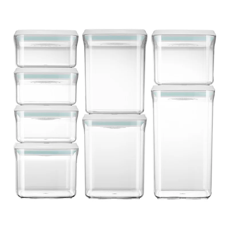Super Bargain 8 Pieces Set Plastic Rectangle Shape Container Stackable Kitchen