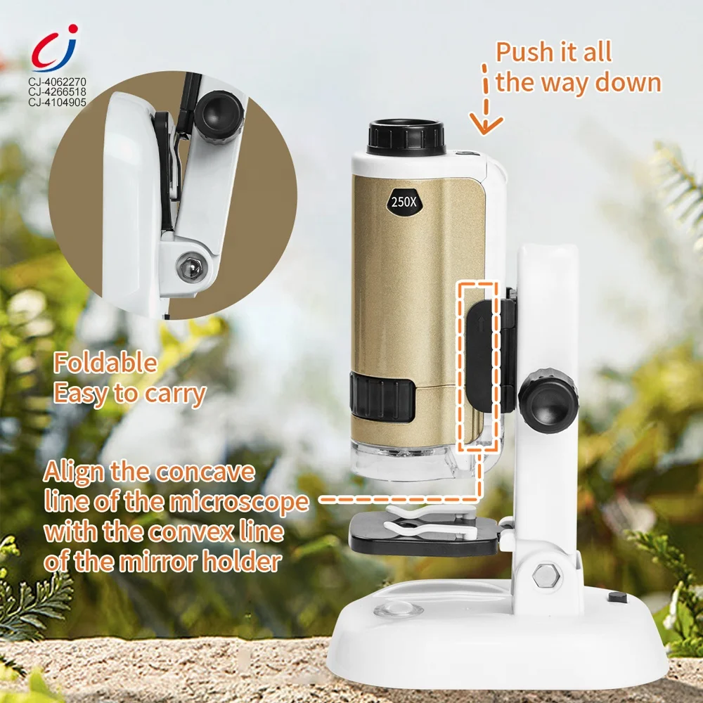 Chengji microscopios de juguete scientific experiments portable handheld kids pocket microscope toy insect