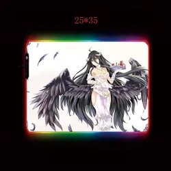 Mairuige Overlord Anime RGB Gaming Large Mouse Pad Gamer Led Computer Mousepad Big with Backlight Carpet for Keyboard Desk Mat