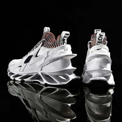  Stylish Men Mesh Knit Breathable Sports Running Shoes 2019 Fashion Sneakers Hollow Sole Plus Size