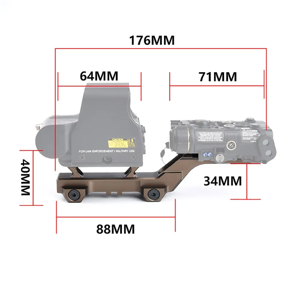 Riser Mount For 558 Holographic Sight Night Vision Laser Red Dot Integrated Loadout Base Adapter 20mm Mount Hunting Accessory