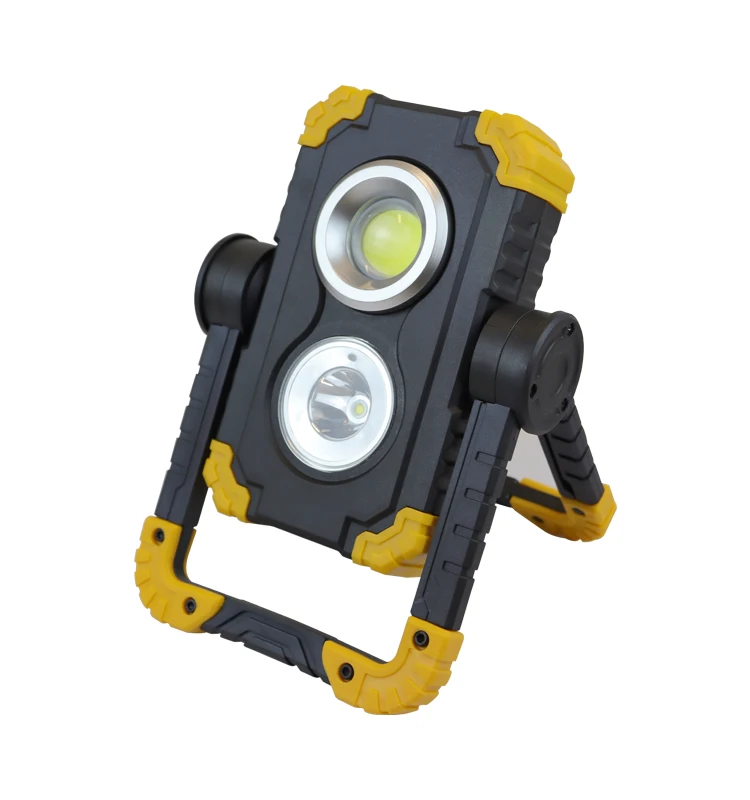 Double Light 15W Rechargeable LED Work Lamp with Power Bank function