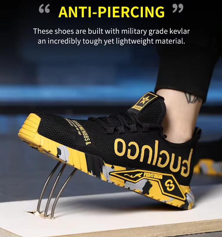 WEJUMP Kevlarr Breathable Labor Protection Shoes Anti slip Anti-smash  Industrial Safety Shoes For Man And Woman