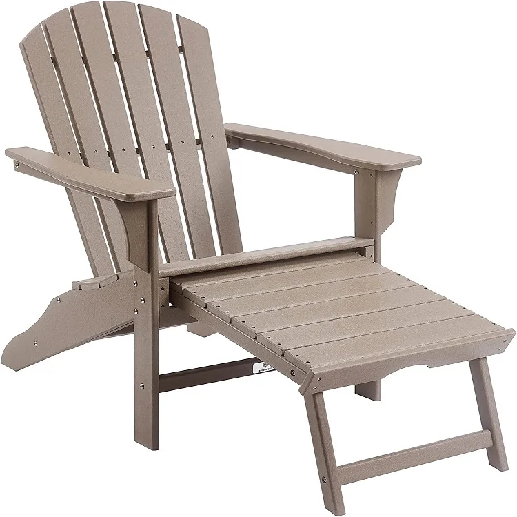 Деревянный стул Adirondack с выдвижным оттоманком уличная мебель для отдыха патио газона сада двора