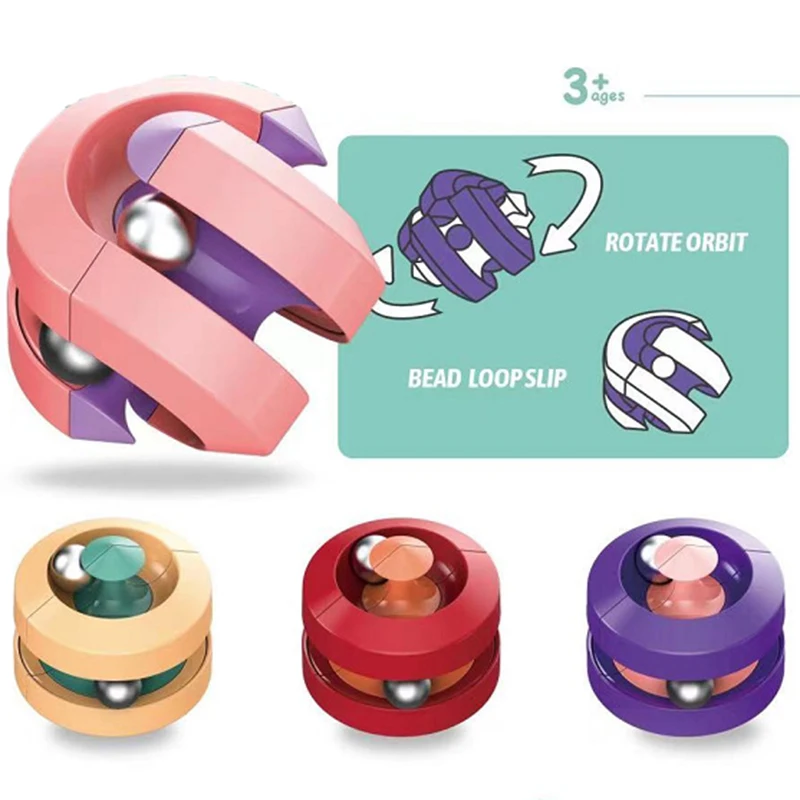 
Hot Amazon Trending Creative and Educational Multi-colors Metal Marble Rotation Track Finger Decompression Toy for Kids & Adults 