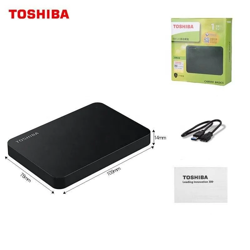 2022 New Original Toshiba A3 External Hard Disk 1T/2T/4T 2.5 Inch USB 3.0 HDD for Laptop Desktop PC