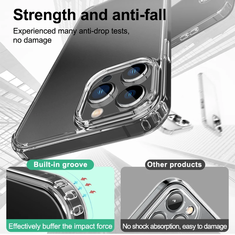 Wholesale Soft TPU Hard Arcrlic Case For Iphone 12 Antii-Yellowing Crystal Clear Cover For iphone 11