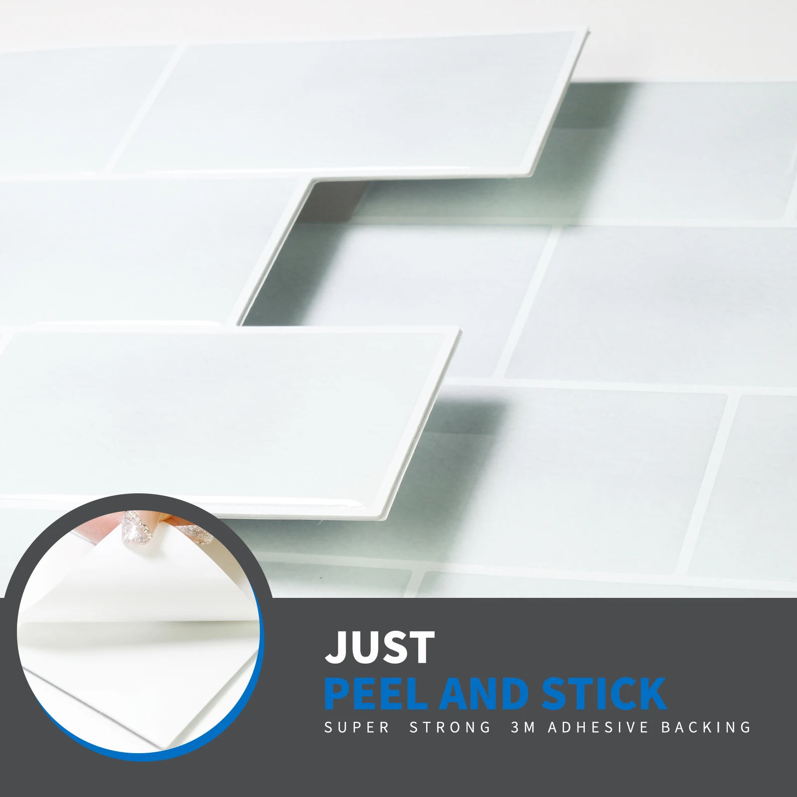 Eco-friendly 3D Subway Tile  Self-Adhesive Tiles Peel and Stick on Bathroom Kitchen