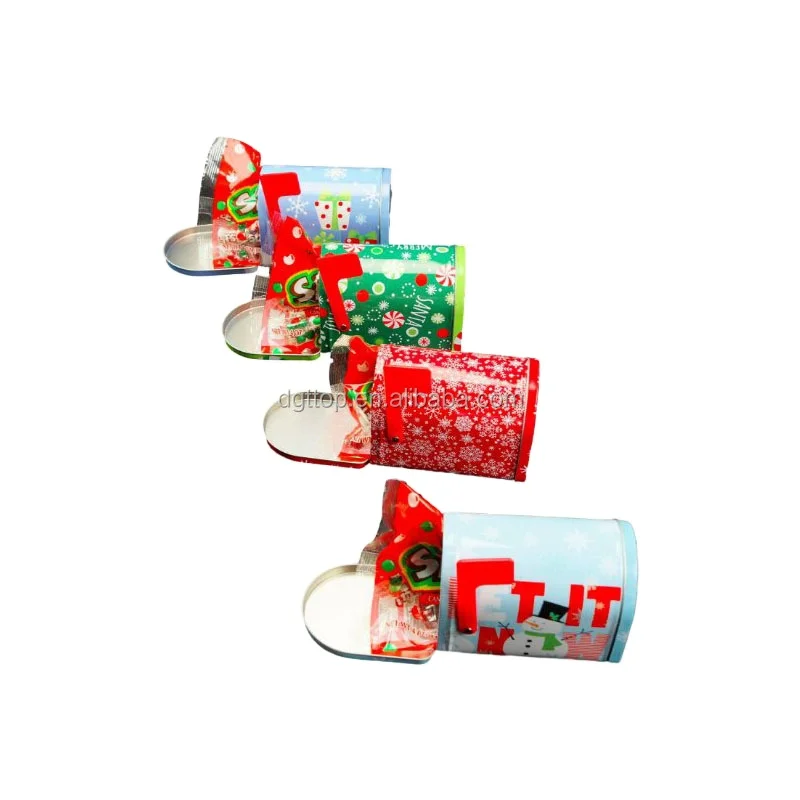 Holiday Tin Mailbox Gift Set Children Christmas Box