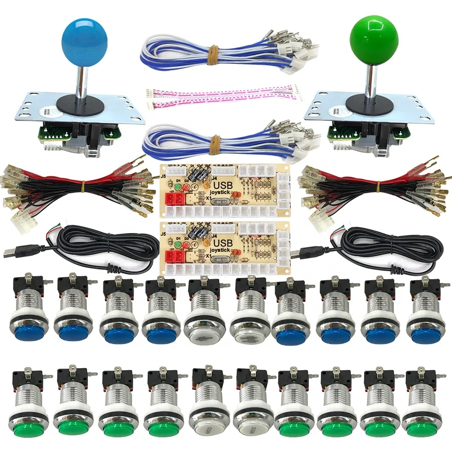 8way 5pin joystick led button arcade zero delay diy kit usb encoder to pc joystick