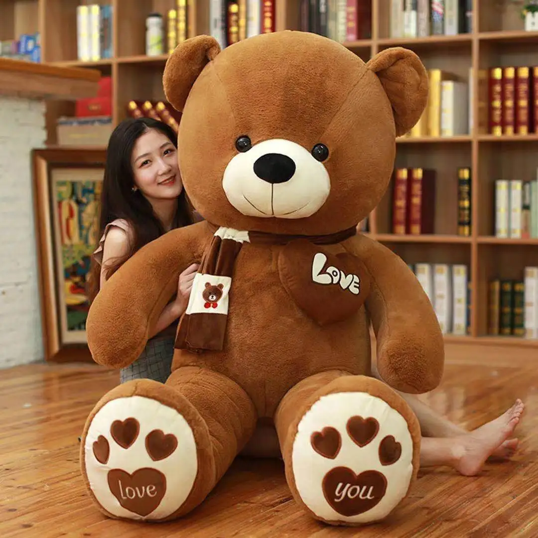 80cm giant stuffed plush toys  scarf teddy bear for lovers birthday gifts
