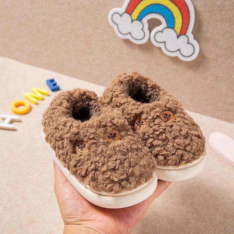 TX99 2021 Hot Sales Fashion Cute Baby Fuzzy Slippers Lining Pu Uppers Soft