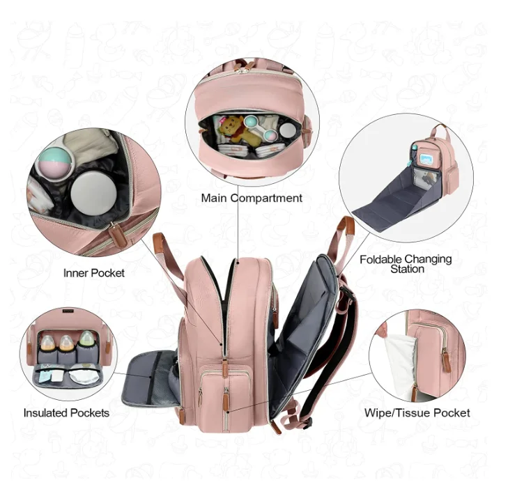 Multifunction Large Waterproof High Quality Cheap Diaper Bags Baby Sleeping Bag Diaper Bag Backpack With Changing Station