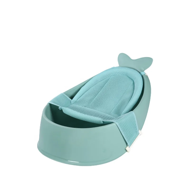 Portable Plastic Baby Bath Tub Kids Folding Bathtub cute Whale shape with net