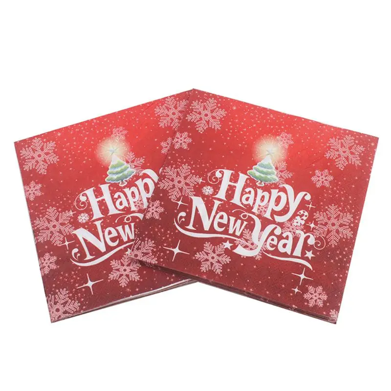 Table decoration custom logo printed color paper napkins manufacturers christmas paper napkins