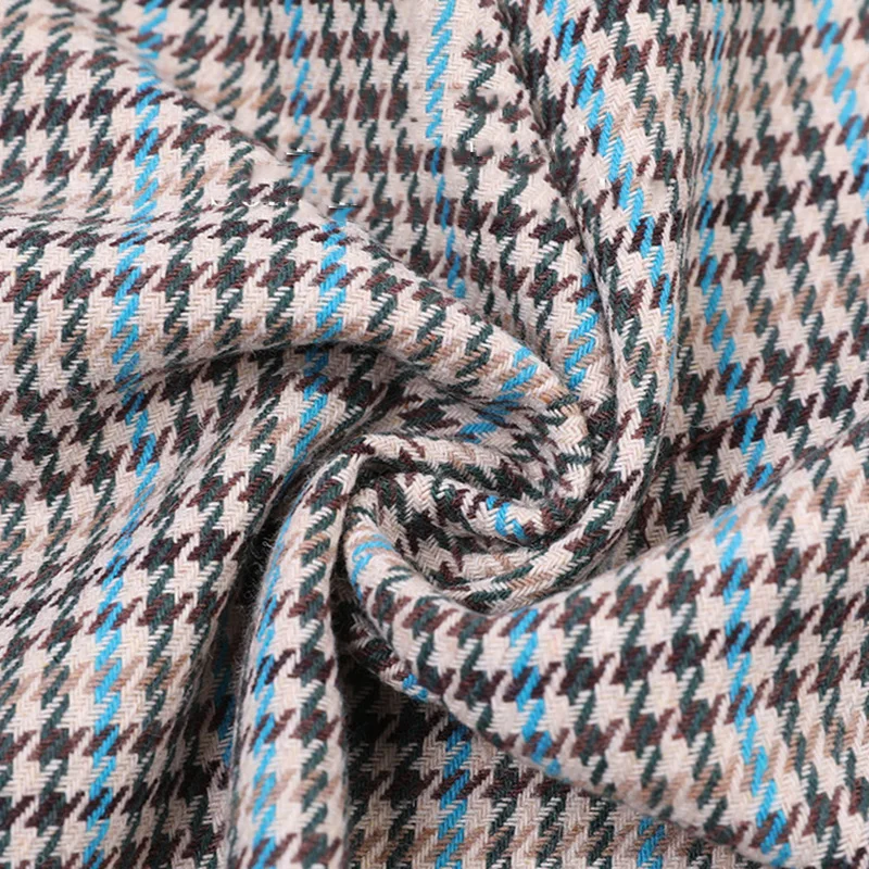 Spot supply woolen houndstooth wool blended coat women handbag Luggage colorful houndstooth fabric