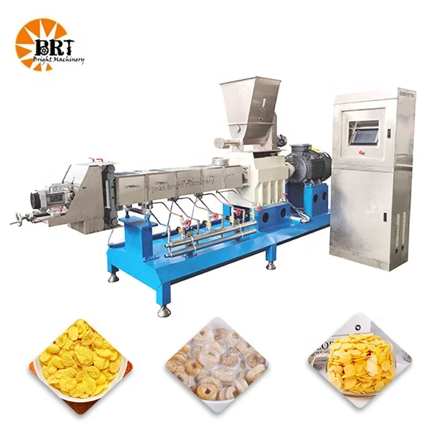 breakfast cereal bar making machine production line suppliers corn flakes processing extruder machine