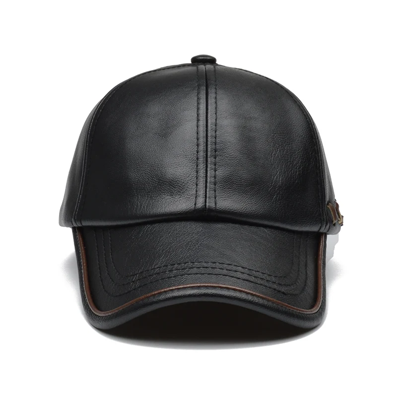 High Quality PU Leather Baseball Cap Winter Cap Men Snapback Hat Bones Casquette Gorras Para Hombre Mens Trucker Plain Dad Cap