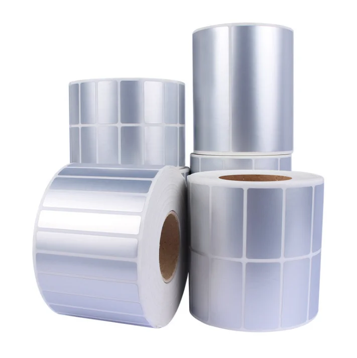 Pet Silver Labels Customized Strong Printed Adhesive Pet Silver Matte Polyester Sticker Labels Material