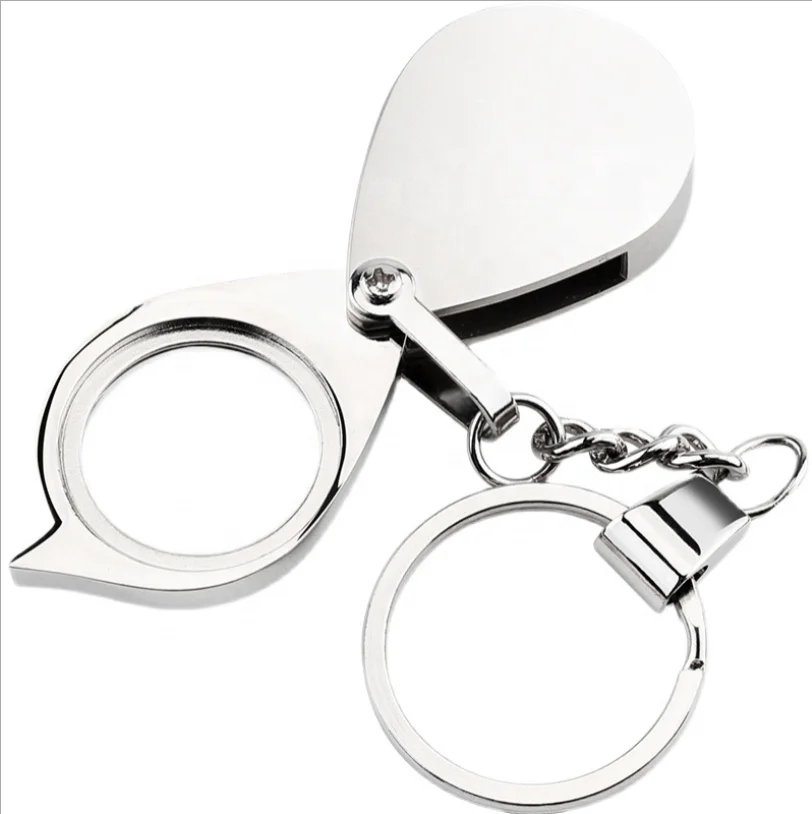 15X Mini Keychain Magnifier foldable Eye Loupe Magnifying Class
