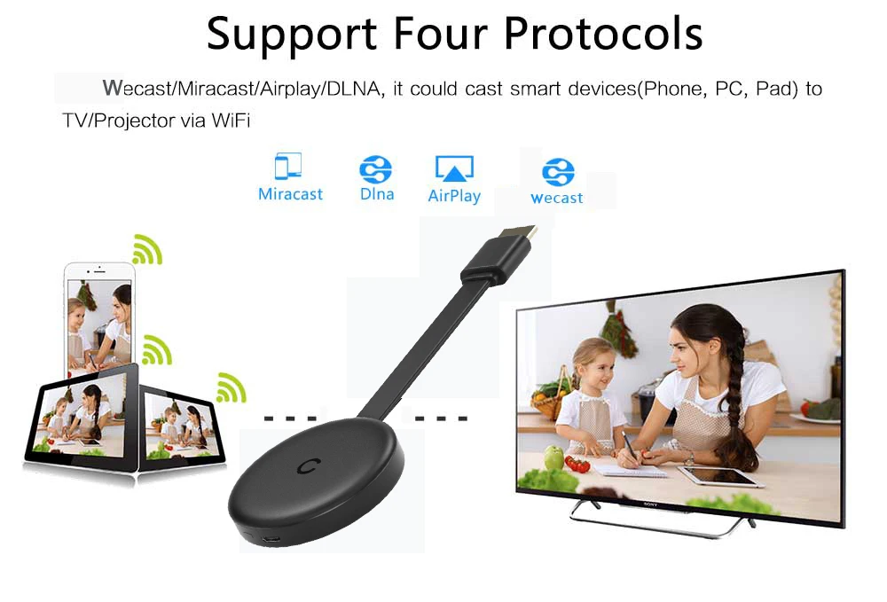  G13B Anycast HDMI беспроводной ключ-дисплей Miracast TV Doogle 1080P смартфон зеркальное отображение поддержка Youtube/Netflix/Android/IOS и т.