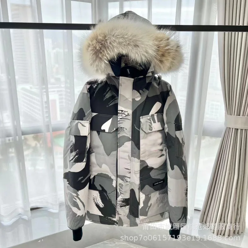 2024 роскошная мужская зимняя парка из натурального меха натуральная гусиная утка Толстая теплая удобная куртка с воротником Большой уличный пуховик брендовая одежда