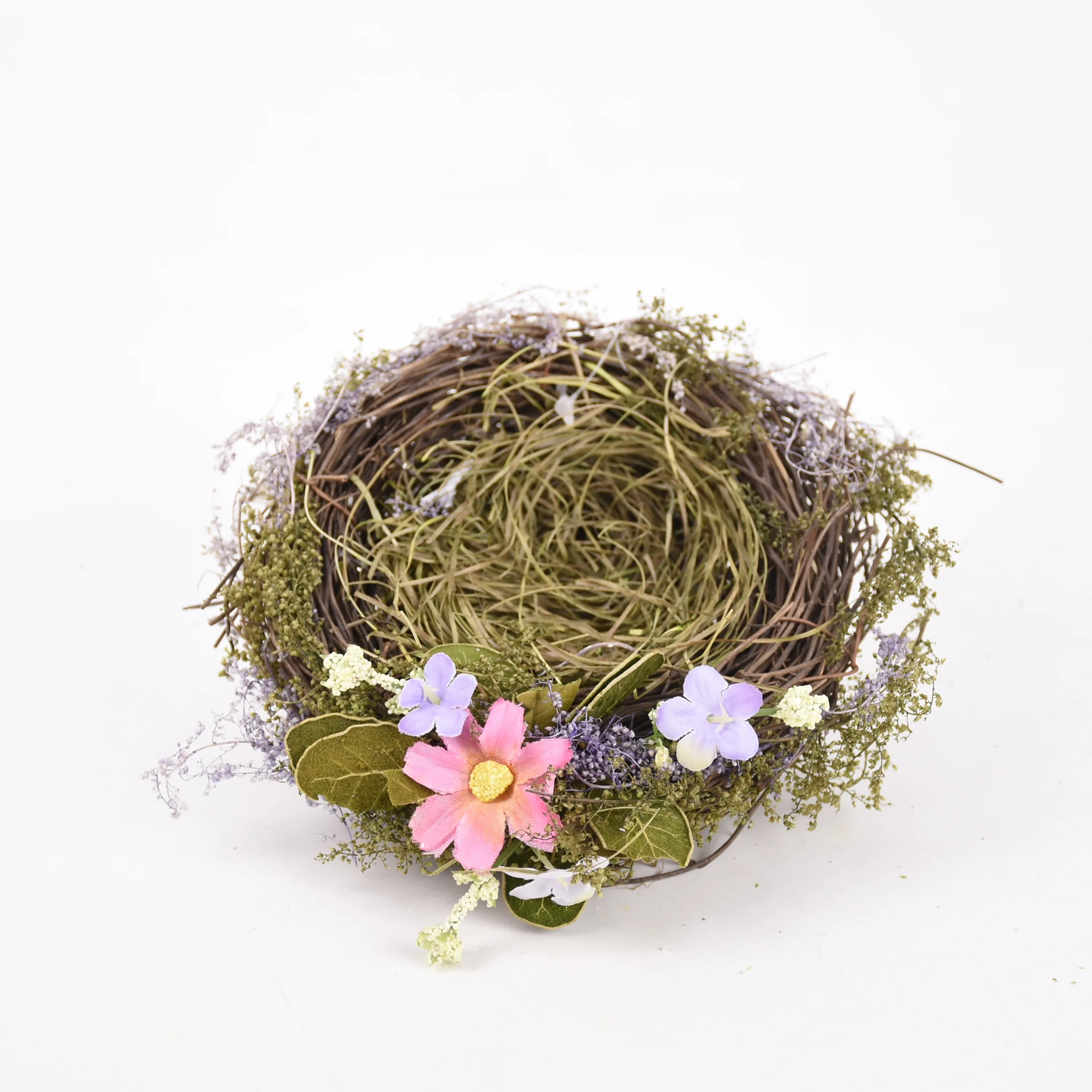 GY BSCI Handmade Home Decorative Bird Eggs Nest New Designed Natural Twigs Weaved Easter Nest