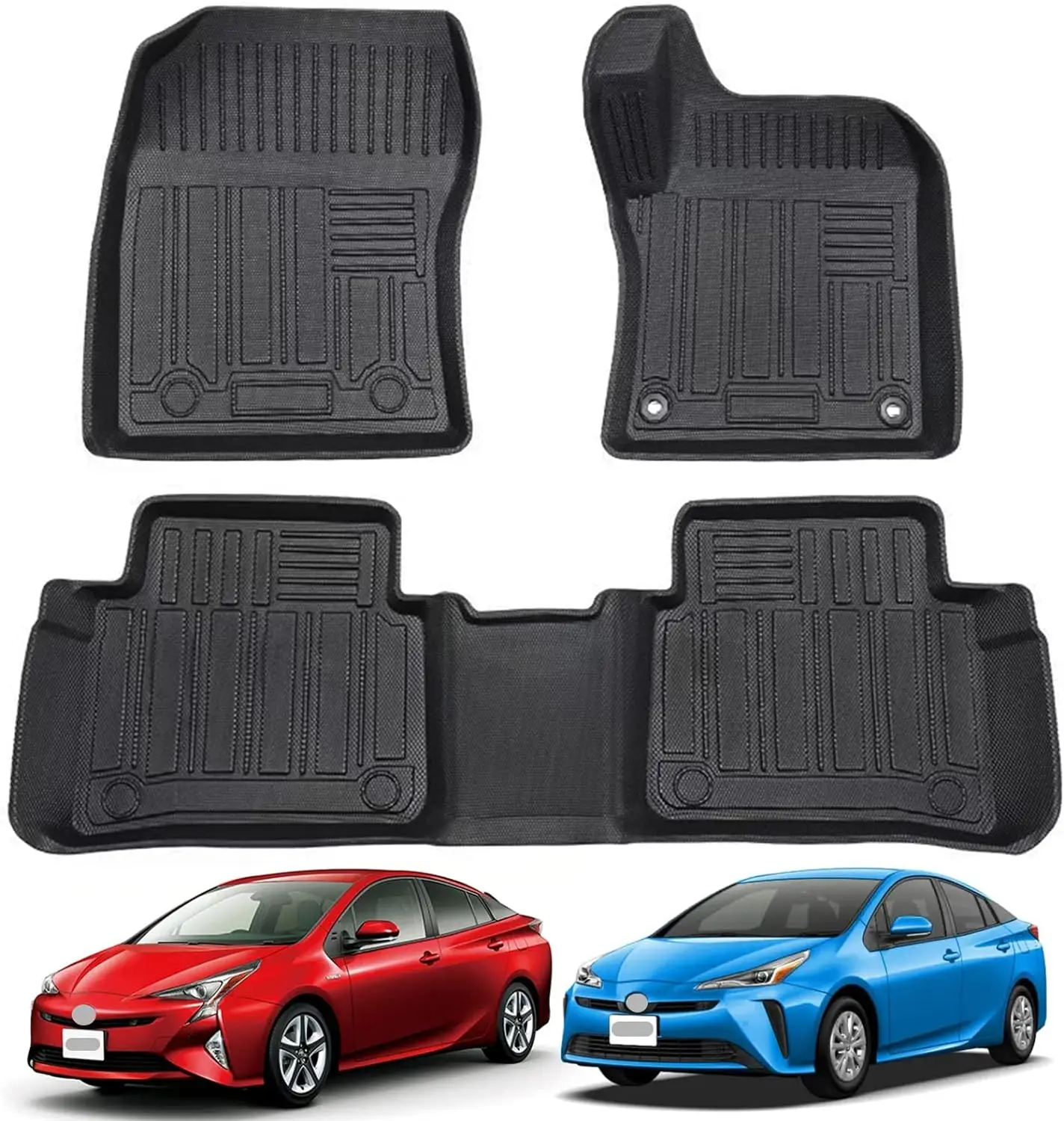 Prius 50 Series 3D Floor Mat, Front & 2nd Row, TPE RHD car mat