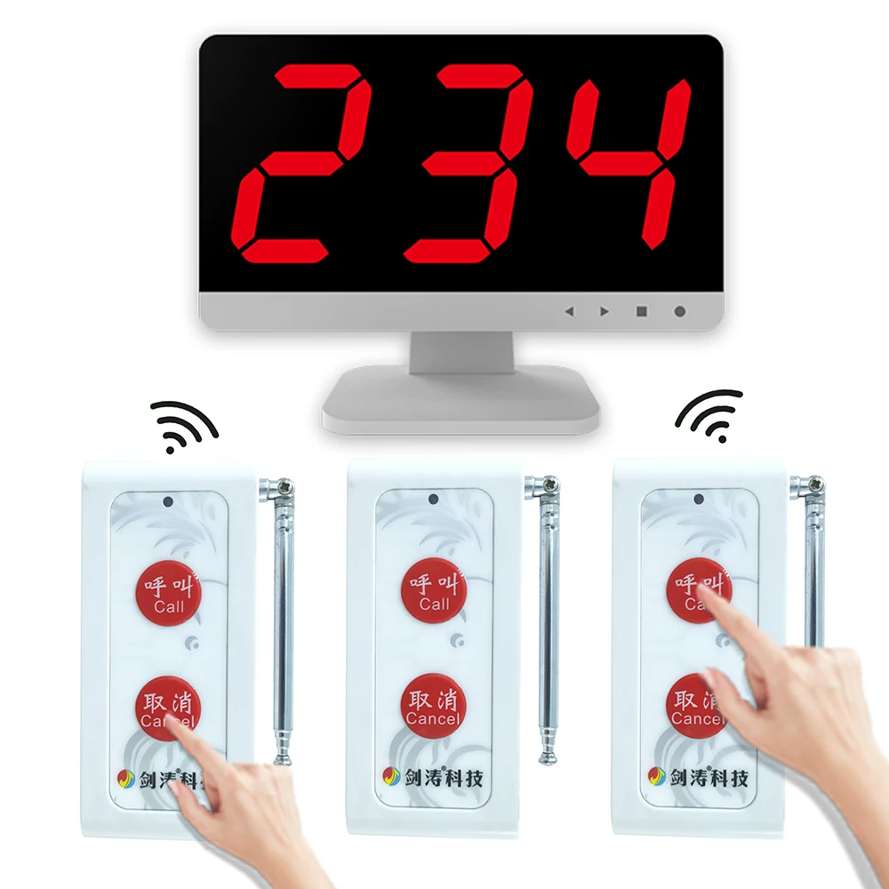 Labor Cost Saving Wireless Restaurant Customer Table Waiter Call System call number