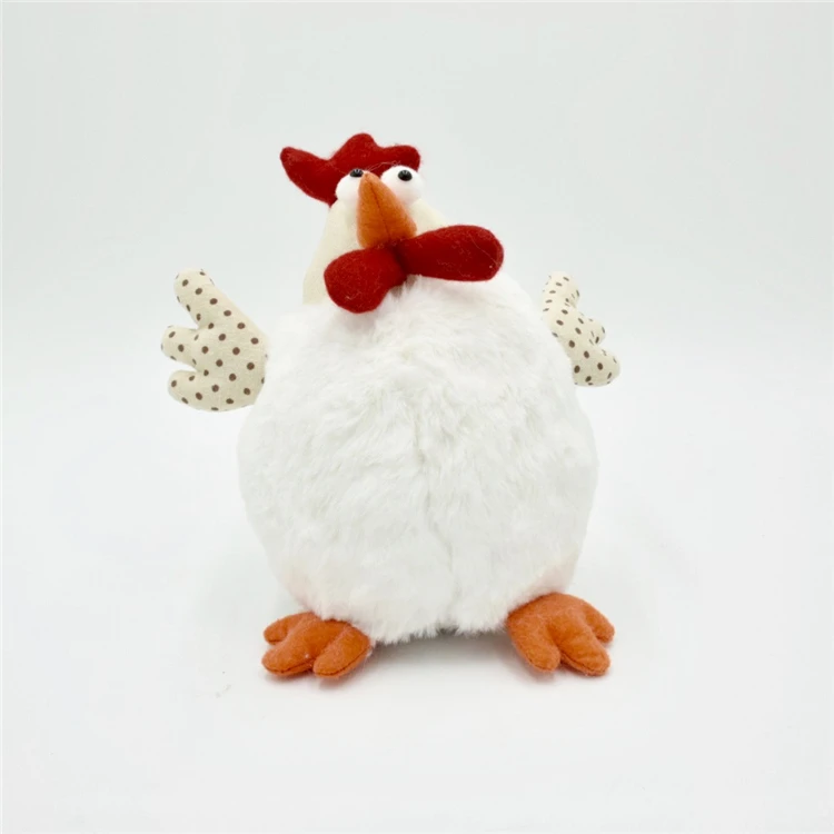 Handmade Cute Rooster Plush Decorations White Chicken Cock Chanticleer Stuffed Home Farmhouse Ornaments Supplies
