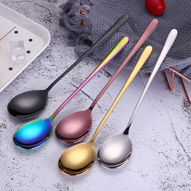 Customized Amazon 2023 Hot Sale Korean 304 Stainless Steel Metal Cutlery Flatware Tea Dessert Coffee Spoon