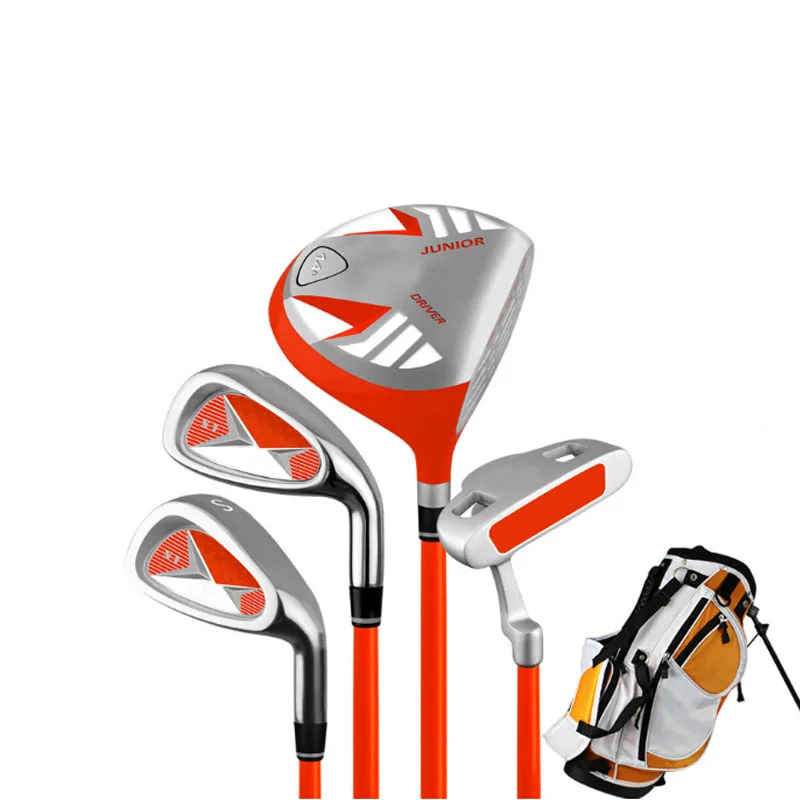 Детская одежда для игры в гольф клуб комплект 3-5 или 6-8or От 9 до 12 лет для начинающих, 1 комплект включает 1 дерево + 2 железа (7 #; Невысокий массивный каблук #)+ 1 клюшки + 1 сумка для девочки или мальчика
