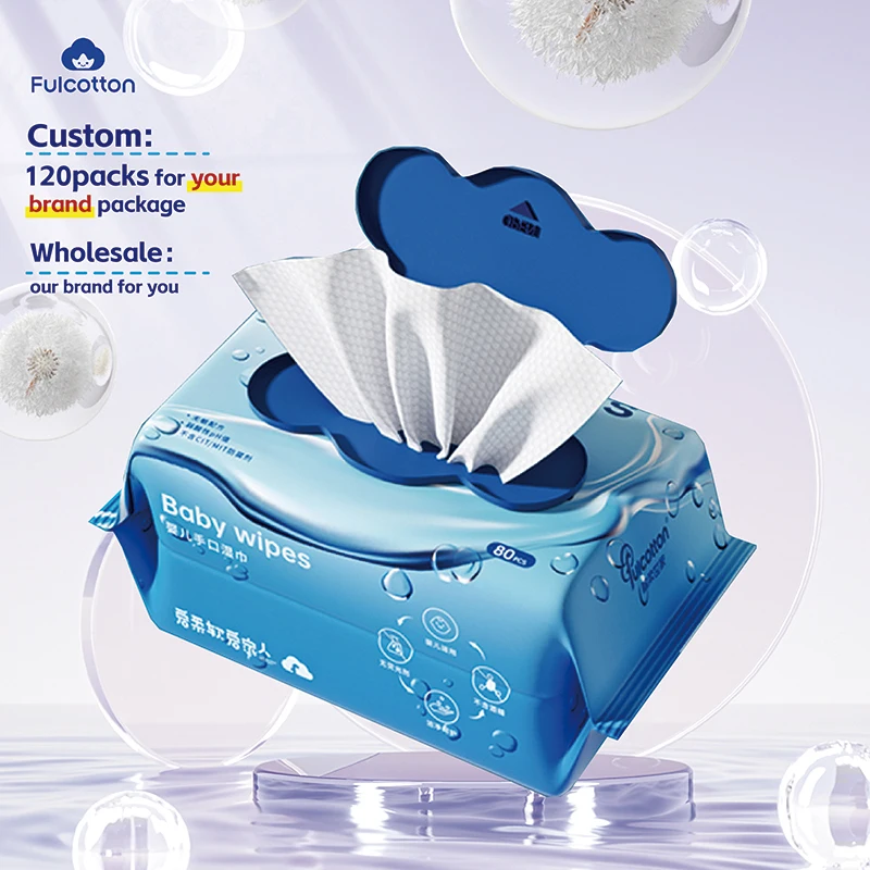 OEM/ODM Customized Wipes Customized Logo Bamboo Fiber Organic Natural floor wipes soothes skin Antibacterial wipes