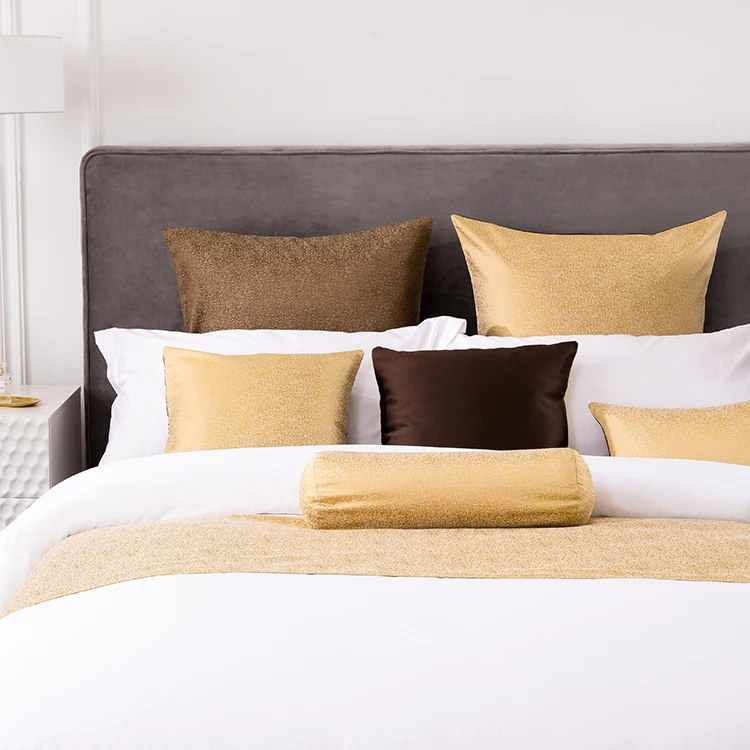 Hotel bed runner and cushion pillows hotel duvet cover with bed runner