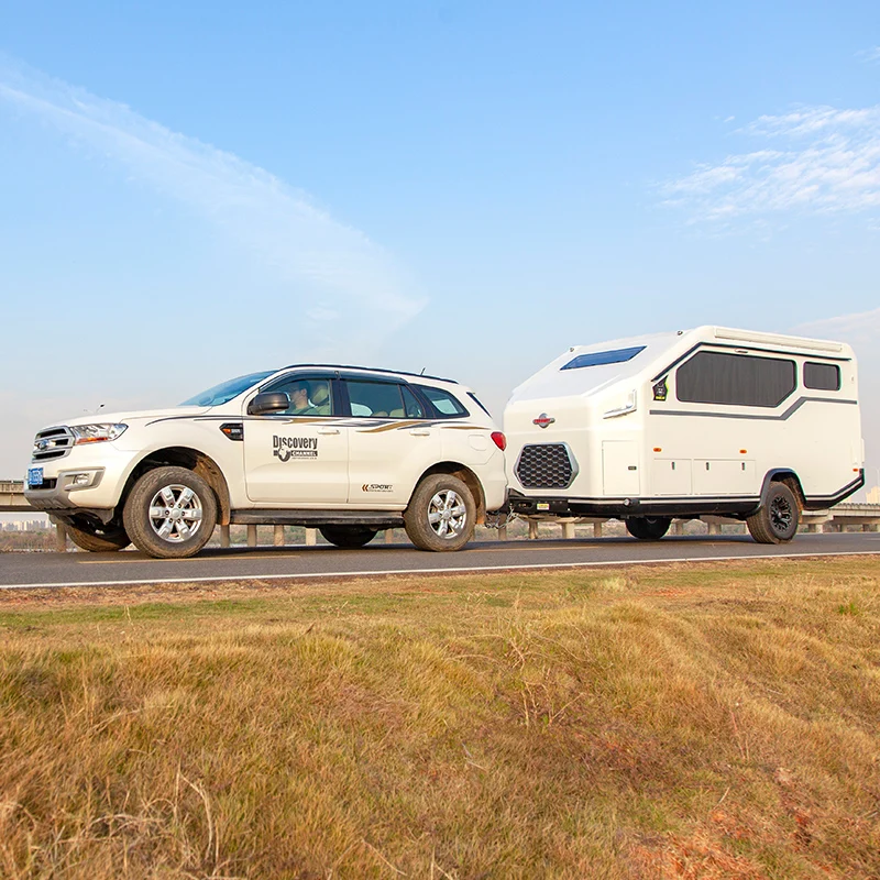 High Quality Performance Stainless Steel 304 Off-Road Travel Trailer Luxury RV Motorhome Trailer With Tent