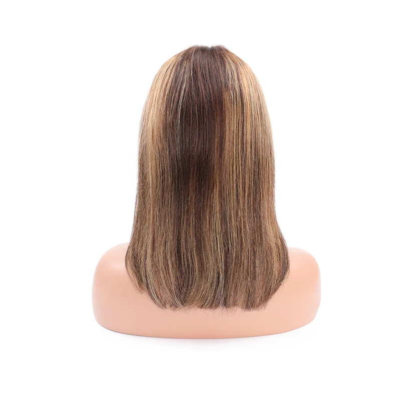 
 P4-27 # пианино цвет Bobo стиль 13*4 кружева фронтальной парик из норки производства Бразилии с кутикулой в одном направлении Virgin (не подвергавшиеся химическому воздействию), человеческие волосы часть синтетические волосы на кружеве  