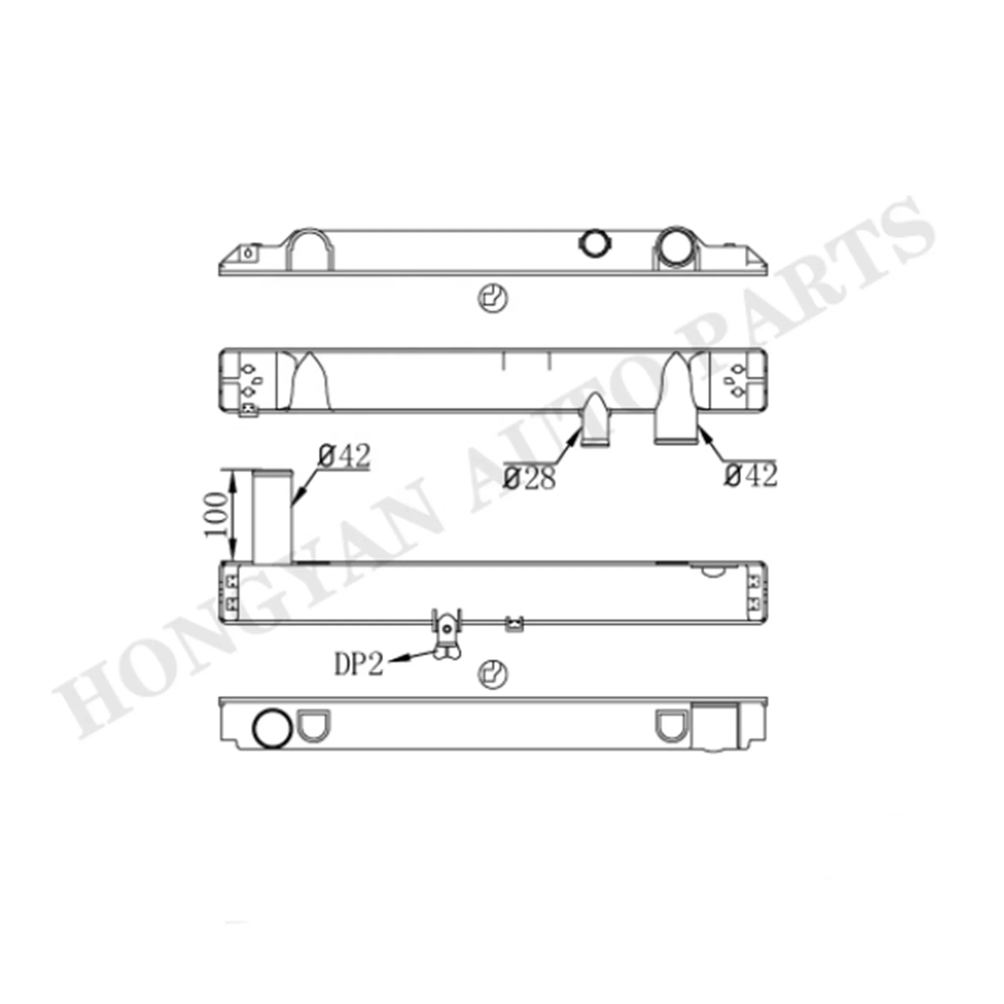 auto parts with auto radiator pa66 gf30 forcar parts accessories