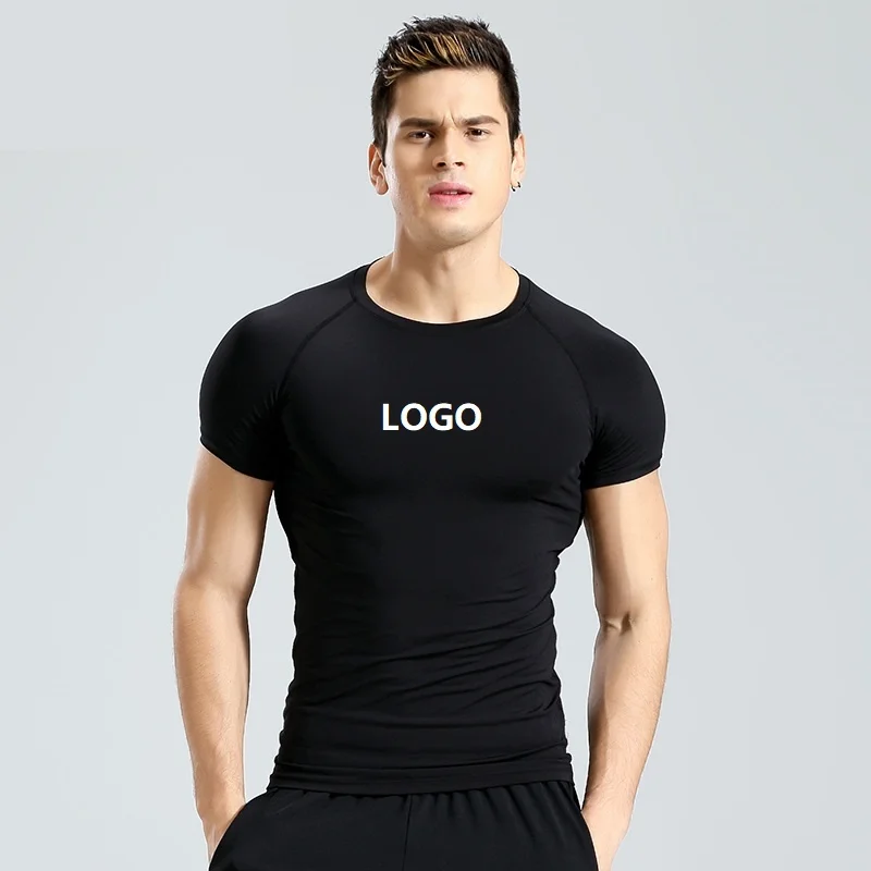 Vedo Compression Shirts Custom Logo Polyester High Elastic Fitness Wear Training Compression Workout Top Mens GYM Shirt