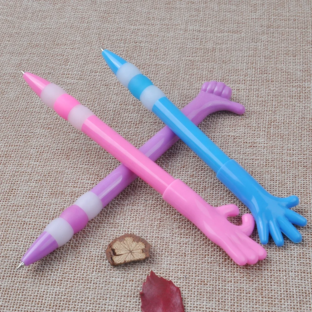 Novelty stationery hand gesture ball pen finger shape plastic ball pen